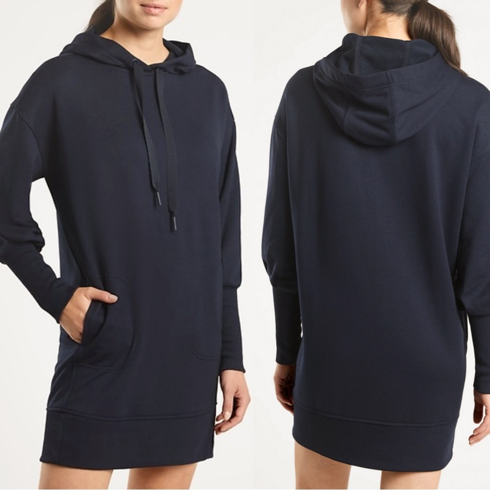 Athleta Navy Hoodie Tunic Dress